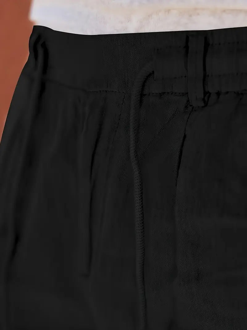 ASHMORE LANE | Wide-Leg Linen Drawstring Trousers