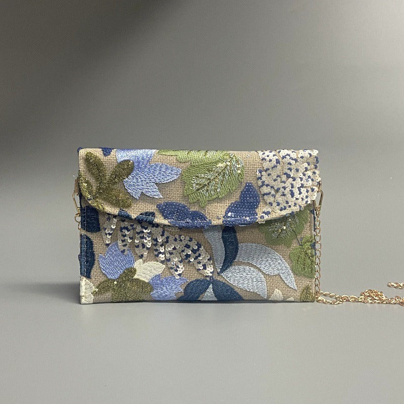 SAGEBLOOM | BOTANICAL SEQUIN CLUTCH CROSSBODY BAG