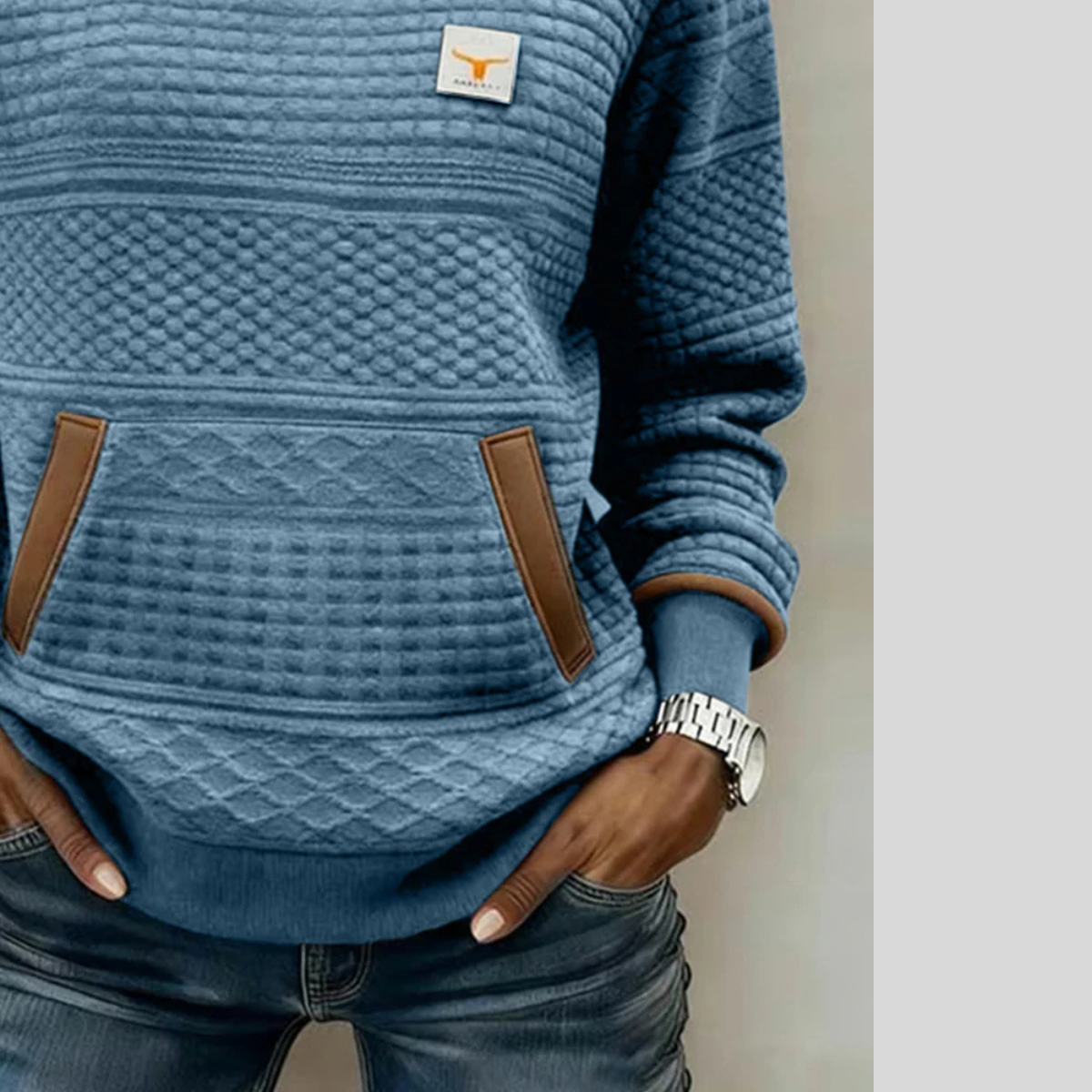Etta | Textured Colorblock Sweatshirt