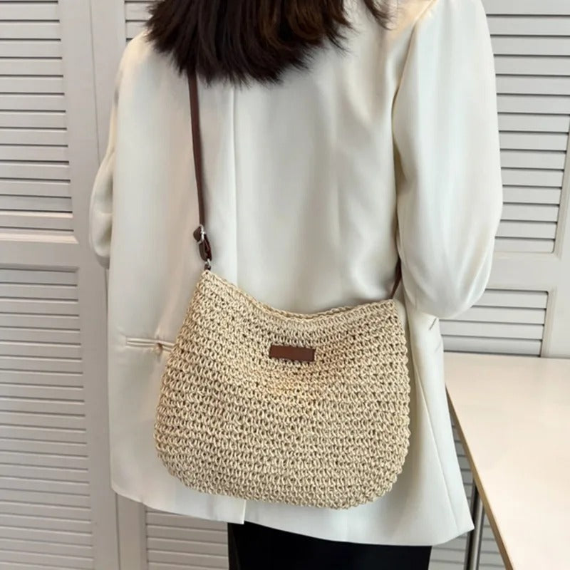ASHMORE LANE | Camille Woven Round-Handle Bag