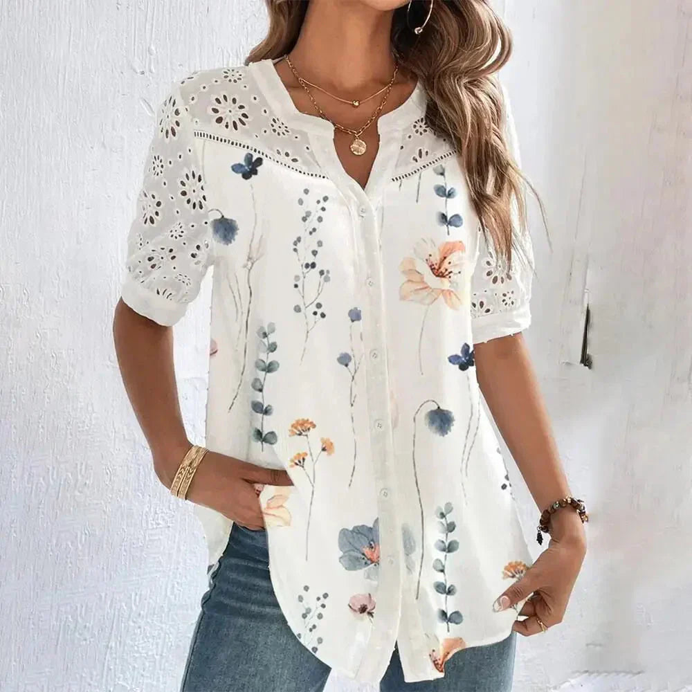 ASHMORE LANE | Tanja Lace Short-Sleeve Blouse