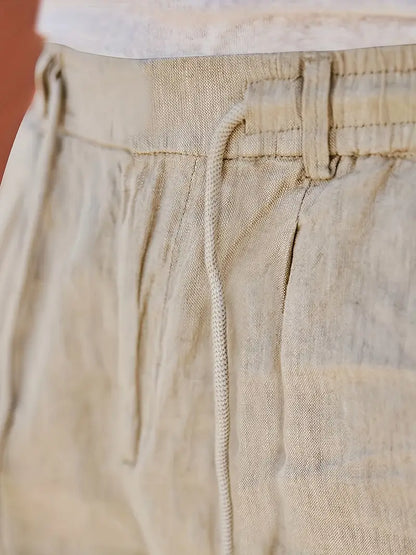 ASHMORE LANE | Wide-Leg Linen Drawstring Trousers