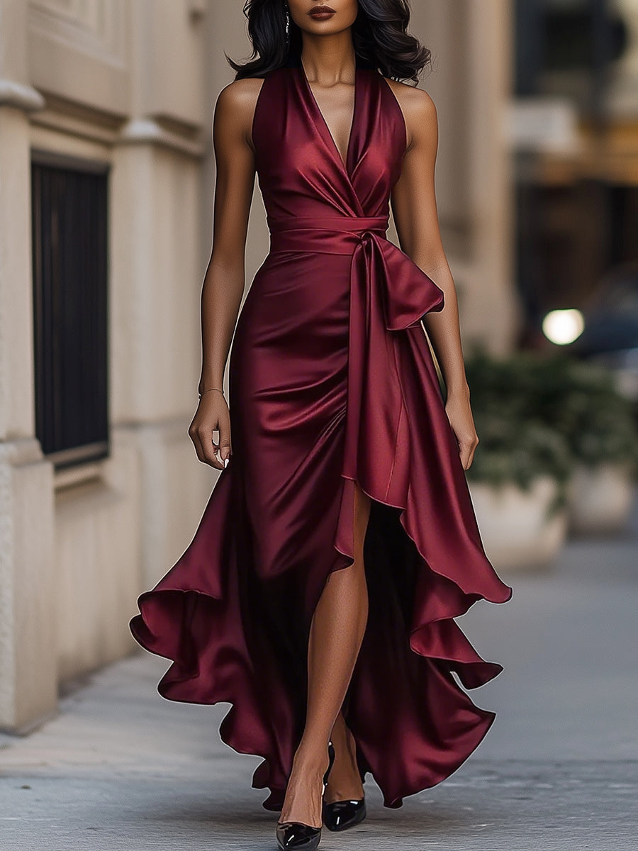 ASHMORE LANE | Draped Satin Dress