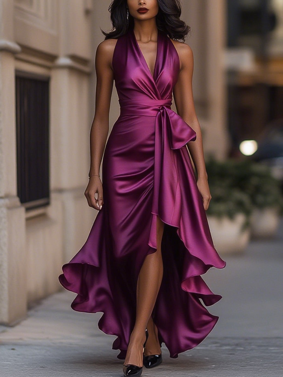 ASHMORE LANE | Draped Satin Dress