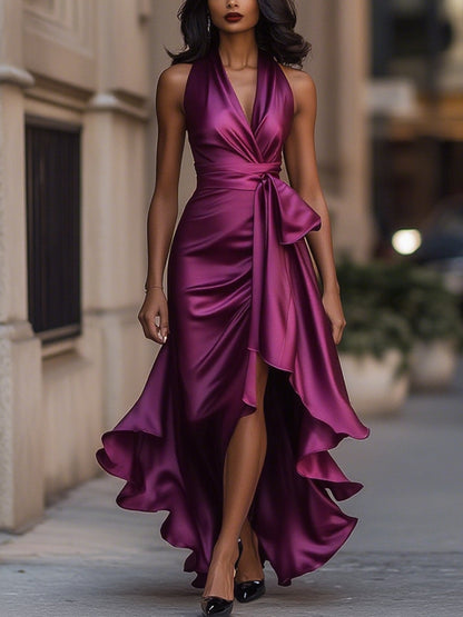 ASHMORE LANE | Draped Satin Dress