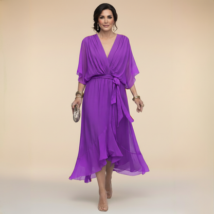 ASHMORE LANE | V-Neck Chiffon Dress