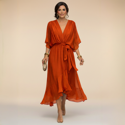 ASHMORE LANE | V-Neck Chiffon Dress