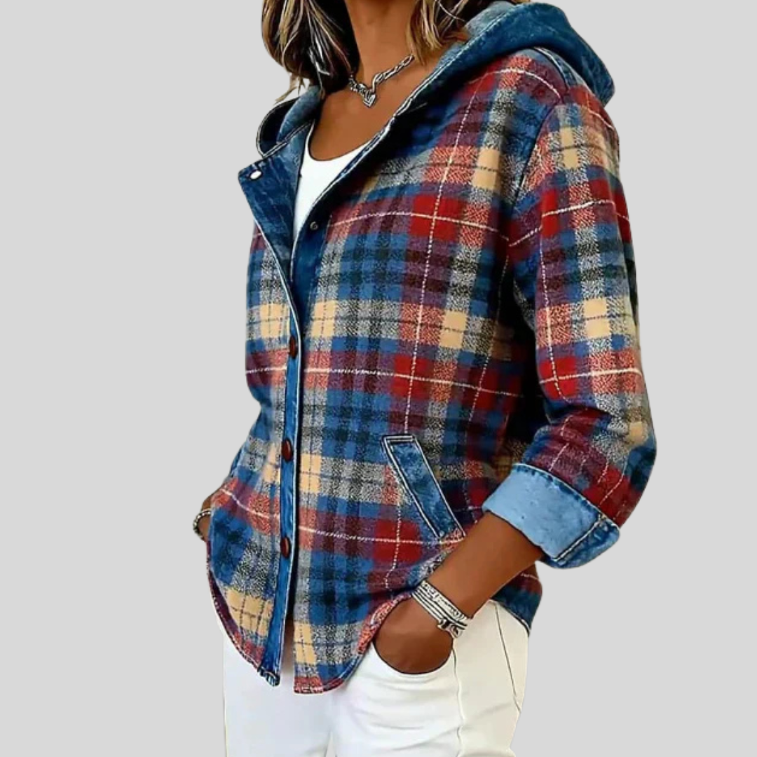 Bryony | Hooded Checked Jacket