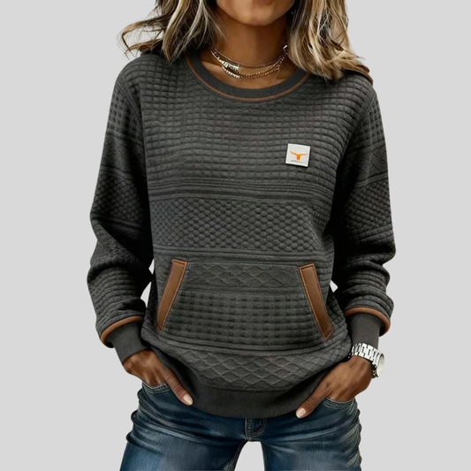Sadie | Textured Colorblock Sweatshirt