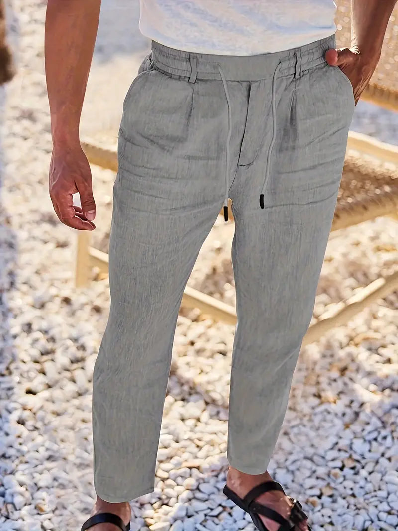 ASHMORE LANE | Wide-Leg Linen Drawstring Trousers