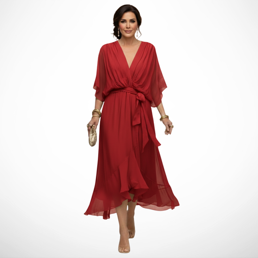 ASHMORE LANE | V-Neck Chiffon Dress