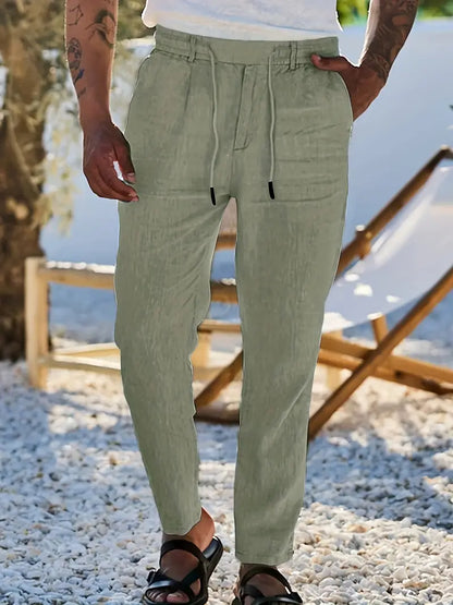 ASHMORE LANE | Wide-Leg Linen Drawstring Trousers