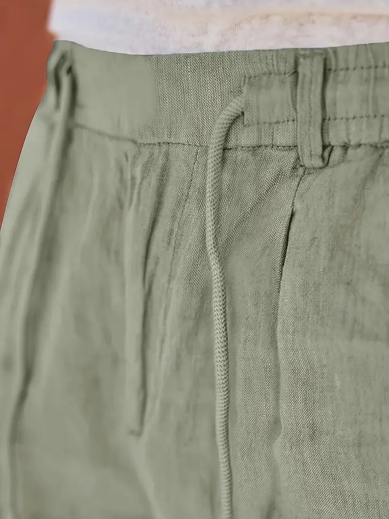 ASHMORE LANE | Wide-Leg Linen Drawstring Trousers