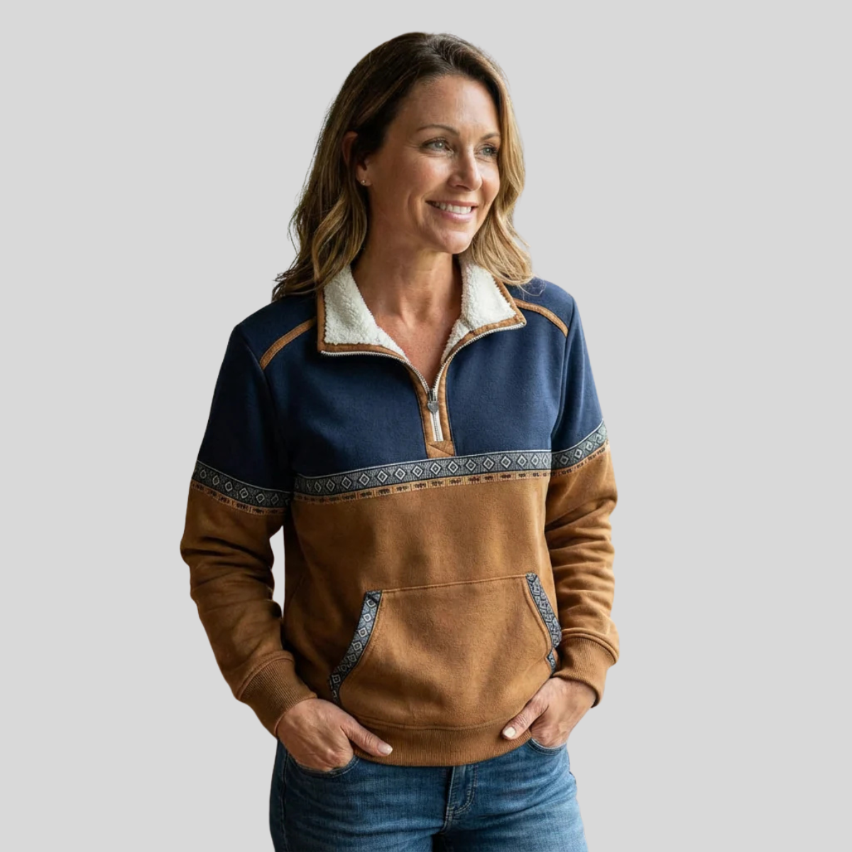 Zola | Sherpa Collar Half-Zip Pullover