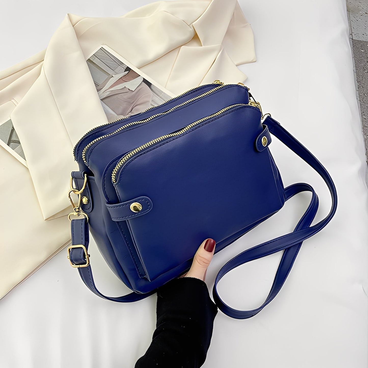 ASHMORE LANE | Michaela Classic Leather Shoulder Bag