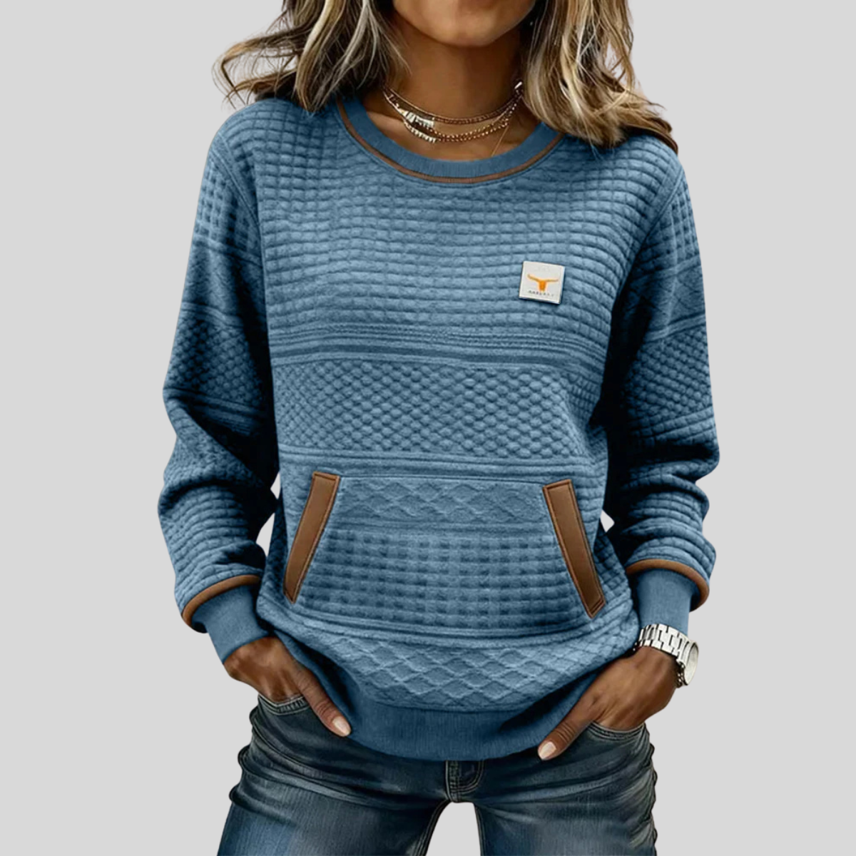 Sadie | Textured Colorblock Sweatshirt