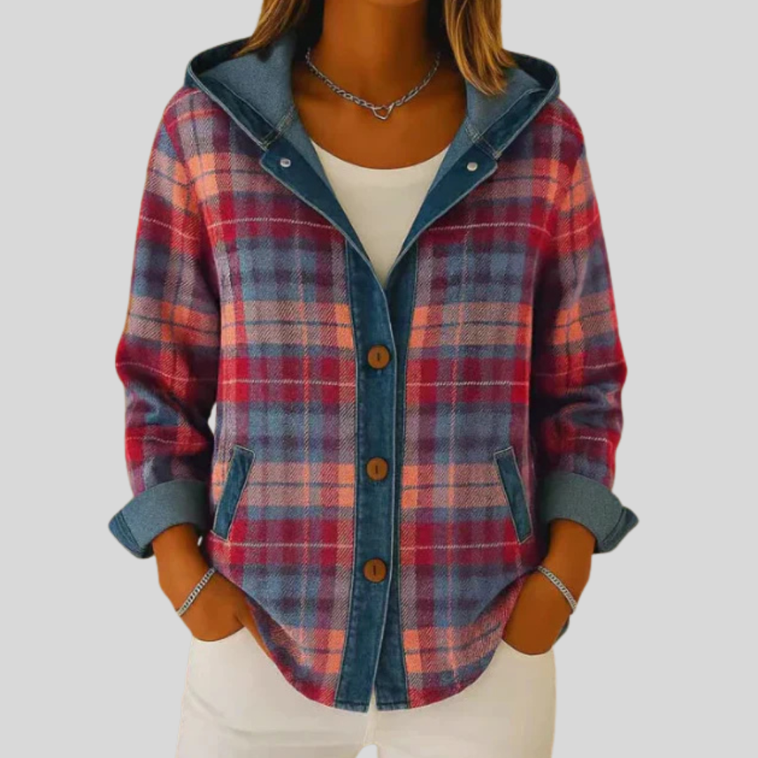 Bryony | Hooded Checked Jacket
