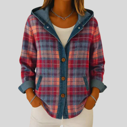 Bryony | Hooded Checked Jacket