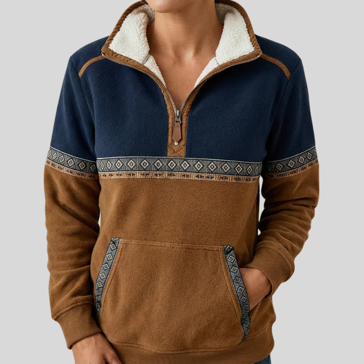 Zola | Sherpa Collar Half-Zip Pullover