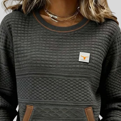 Sadie | Textured Colorblock Sweatshirt