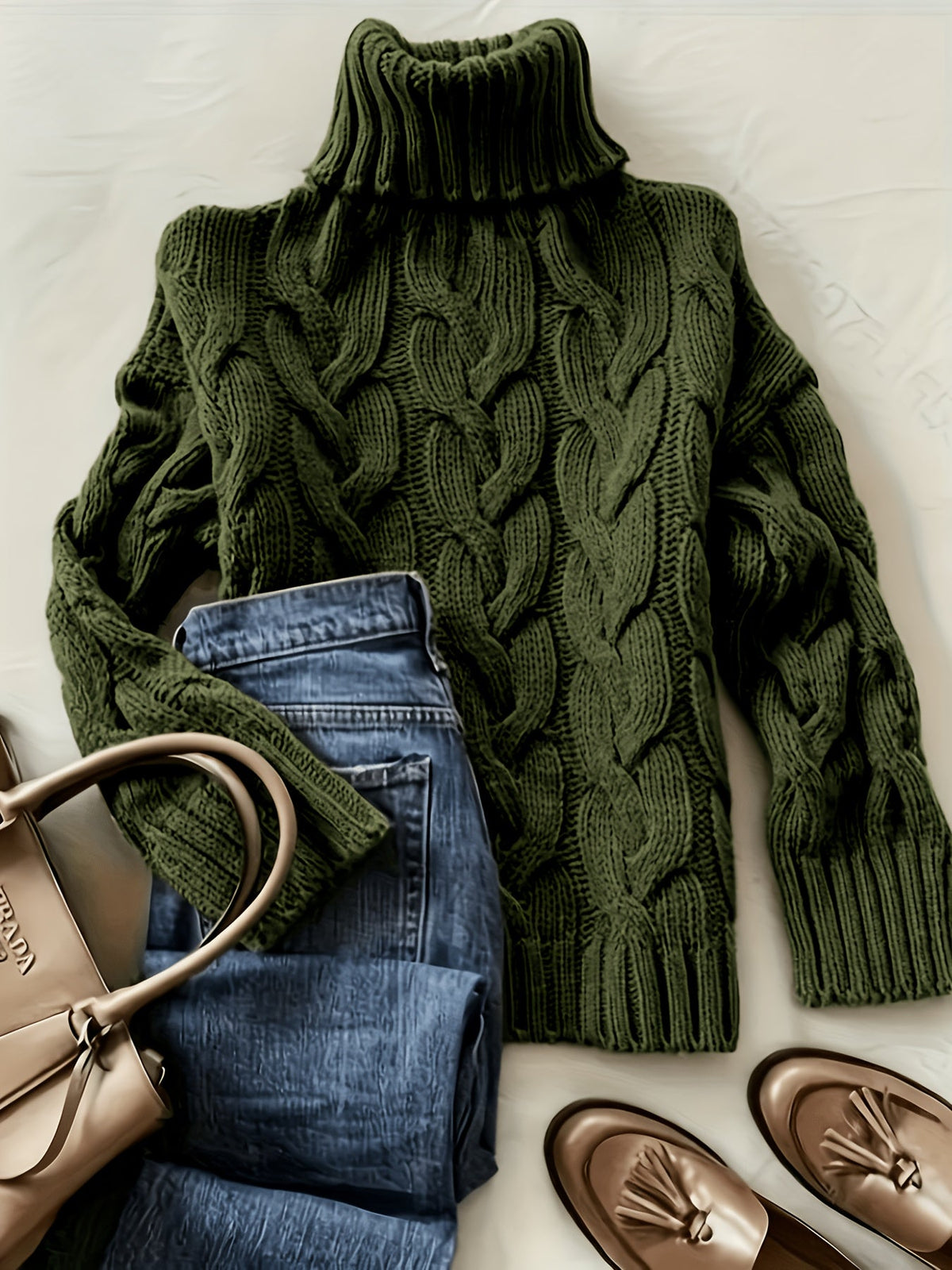 Ellie™ | Cozy Cable Knit Turtleneck Sweater