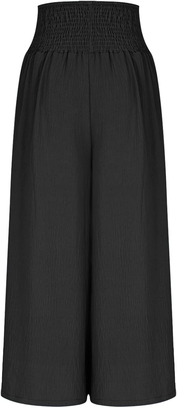 ASHMORE LANE | Smocked-Waist Wide Trousers