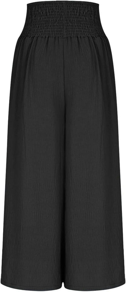 ASHMORE LANE | Smocked-Waist Wide Trousers