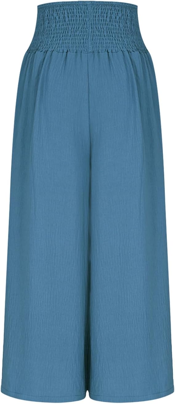 ASHMORE LANE | Smocked-Waist Wide Trousers