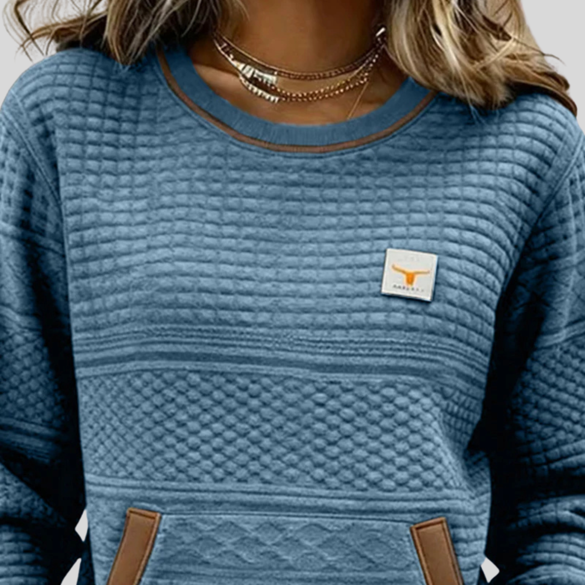 Sadie | Textured Colorblock Sweatshirt