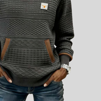 Sadie | Textured Colorblock Sweatshirt