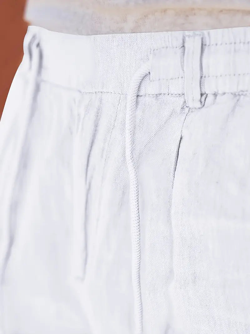 ASHMORE LANE | Wide-Leg Linen Drawstring Trousers