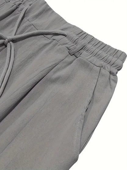 ASHMORE LANE | Wide-Leg Linen Drawstring Trousers