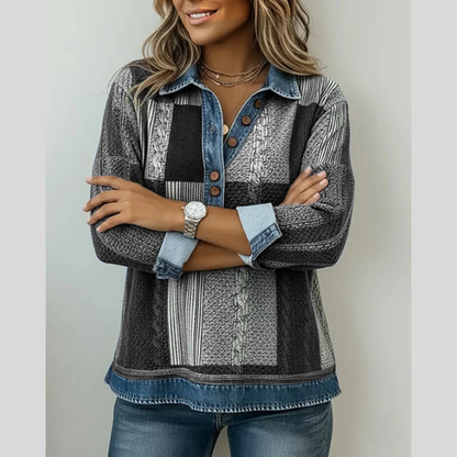 Hattie | Patchwork Collared Pullover