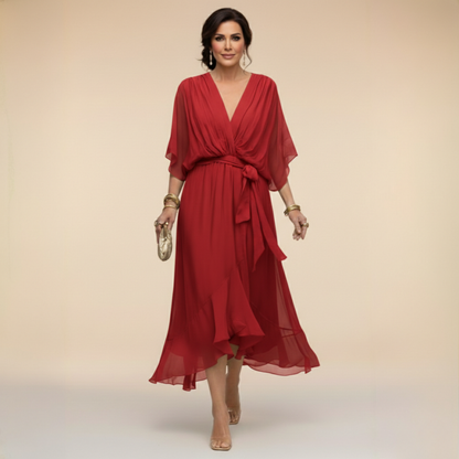 ASHMORE LANE | V-Neck Chiffon Dress