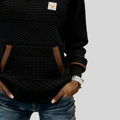 Sadie | Textured Colorblock Sweatshirt