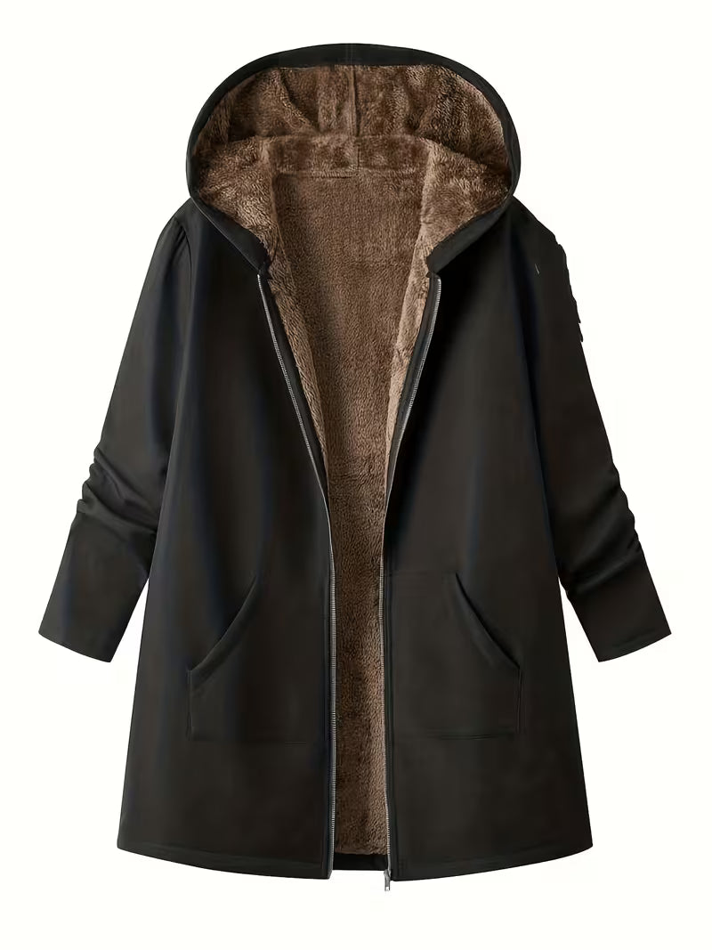 Evelyn™ | Cozy Sherpa-Lined Hooded Coat