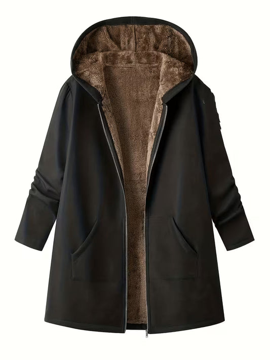 Evelyn™ | Cozy Sherpa-Lined Hooded Coat