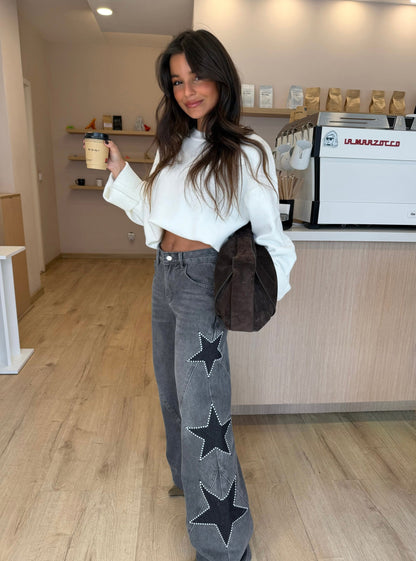Star Denim Jeans in Grey - walking