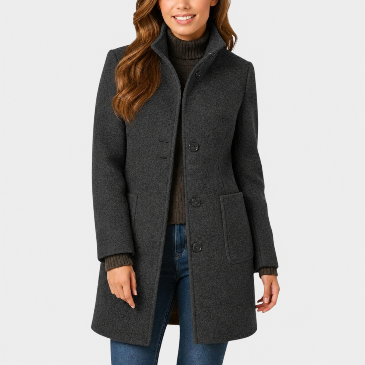Olivia™ | Elegant Winter Button Wool Coat