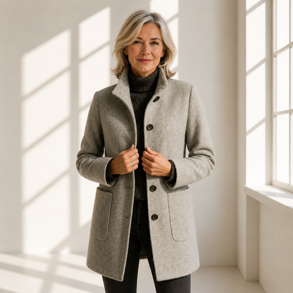 Eleonora | Button-Front Tailored Midi Coat