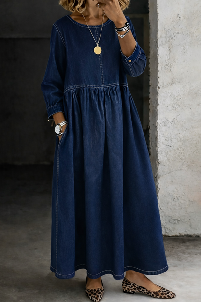 Zephyrelle - Vintage Denim Maxi Dress