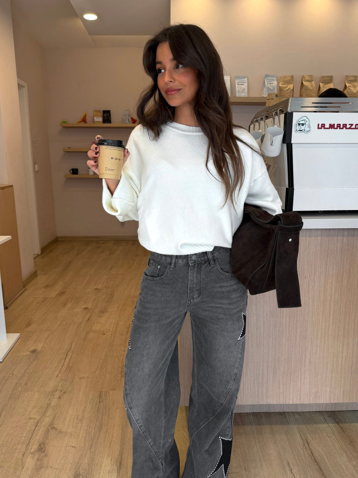 Star Denim Jeans in Grey - waistband detail