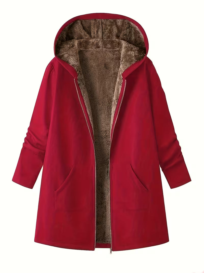 Evelyn™ | Cozy Sherpa-Lined Hooded Coat