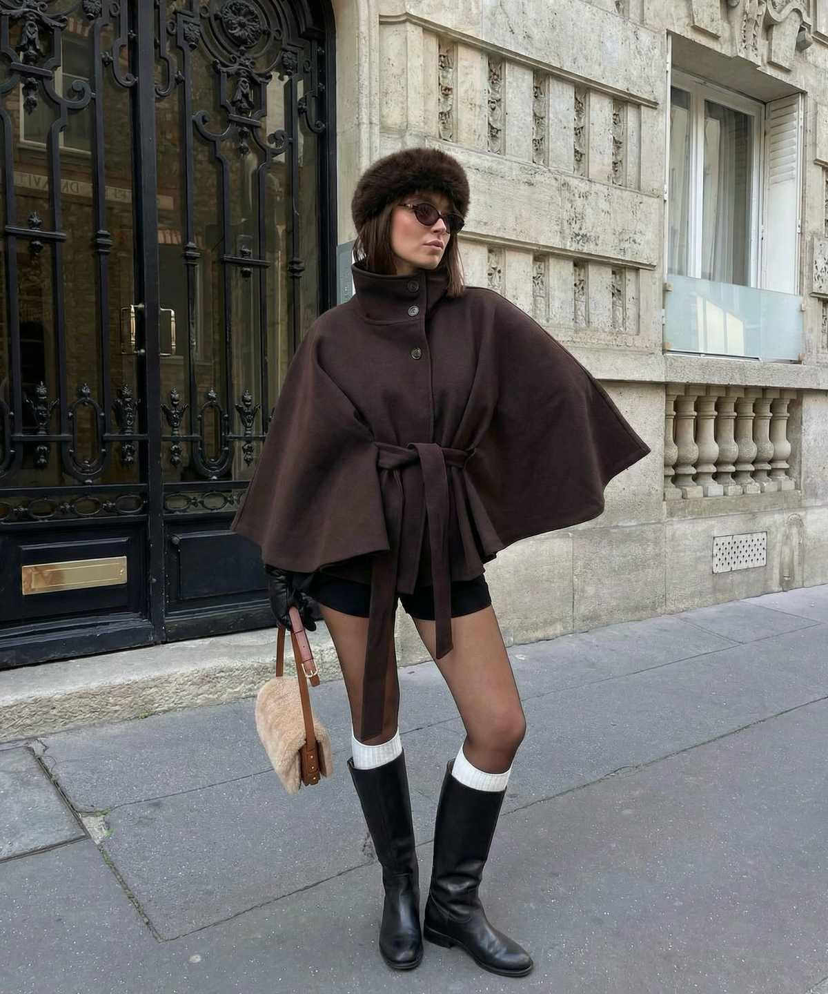 The Chelsea Cape in brown