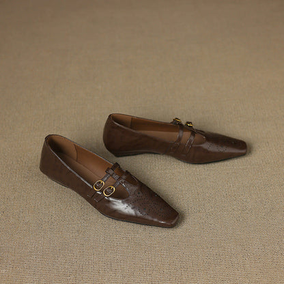 Ceyla | Brogued Double-Strap Mary Jane Flat