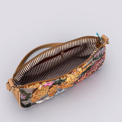 <font dir="auto" style="vertical-align: inherit;"><font dir="auto" style="vertical-align: inherit;">Sequined Embroidered Flower Shoulder Bag, New Cross-Border Style, Embroidered Floral Accessories, Underarm Bag, Crossbody Bag, Spring/Summer Women's Bag</f