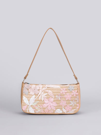 <font dir="auto" style="vertical-align: inherit;"><font dir="auto" style="vertical-align: inherit;">Sequined Embroidered Flower Shoulder Bag, New Cross-Border Style, Embroidered Floral Accessories, Underarm Bag, Crossbody Bag, Spring/Summer Women's Bag</f