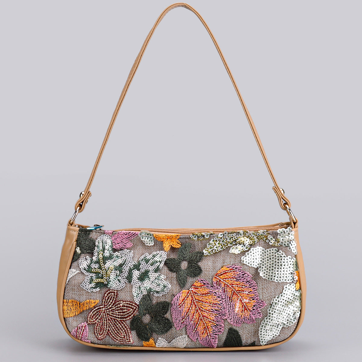 <font dir="auto" style="vertical-align: inherit;"><font dir="auto" style="vertical-align: inherit;">Sequined Embroidered Flower Shoulder Bag, New Cross-Border Style, Embroidered Floral Accessories, Underarm Bag, Crossbody Bag, Spring/Summer Women's Bag</f