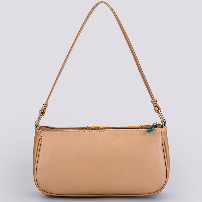 <font dir="auto" style="vertical-align: inherit;"><font dir="auto" style="vertical-align: inherit;">Sequined Embroidered Flower Shoulder Bag, New Cross-Border Style, Embroidered Floral Accessories, Underarm Bag, Crossbody Bag, Spring/Summer Women's Bag</f
