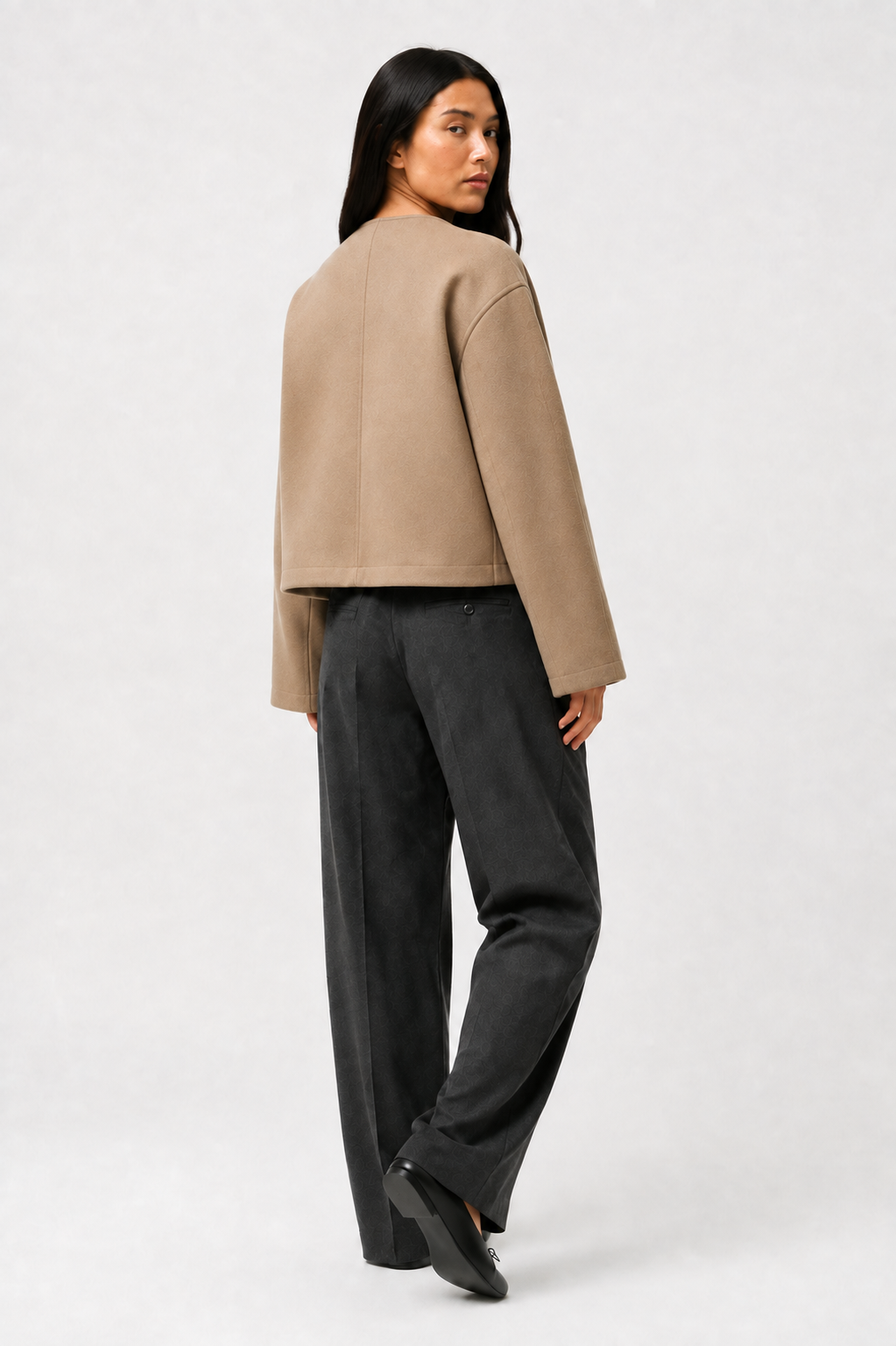 Winslow Cropped Shawl Coat in Camel